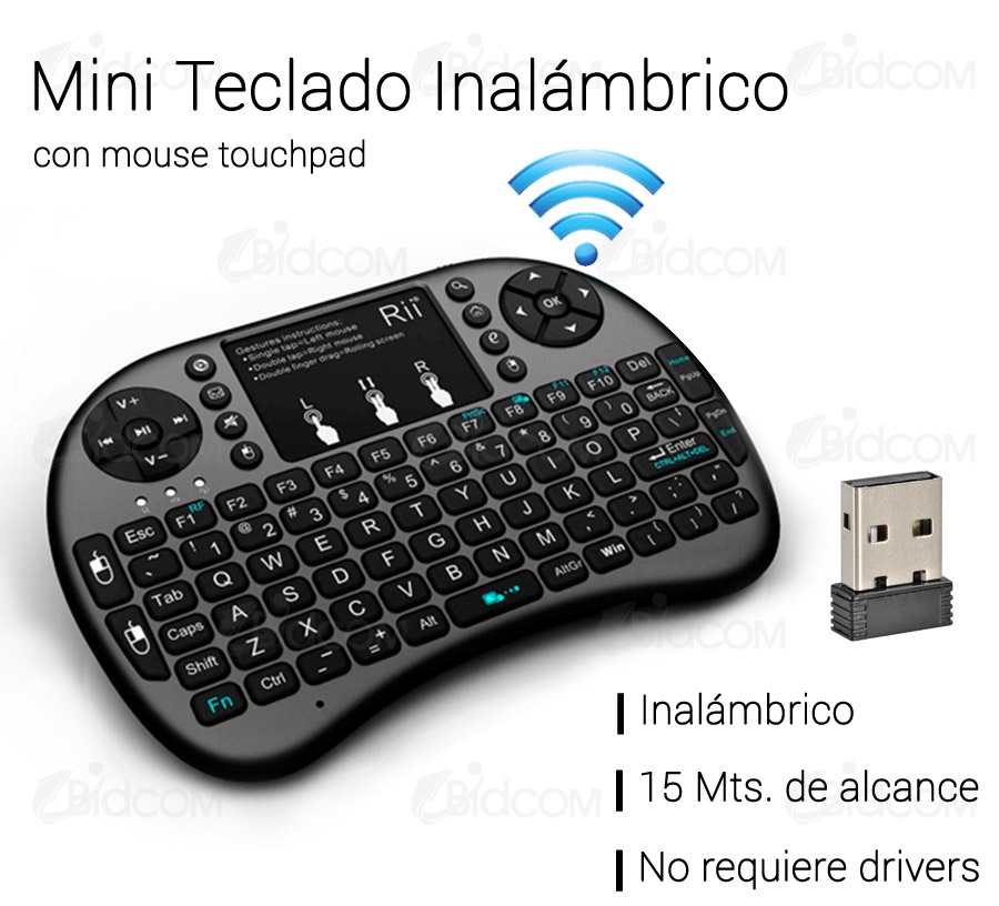 Mini control universal inalámbrico teclado /touchpad Chaski Imports